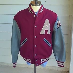 KAYE BROS Award Jacket America 76' Wool Leather Sz 40 M Varsity Letterman Jacket